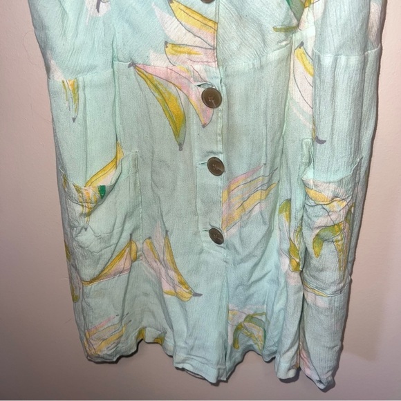 Lauren Conrad Mint Tropical Banana Romper Lined with Shoulder Ties Size XXL - Picture 10 of 14